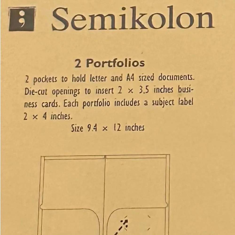 Semikolon A4/Letter Size Portfolio Folders, 6 Pack, Light Blue/Cream
